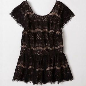 Anthropologie MAEVE Katrine Black Lace Peplum Top | Size S
